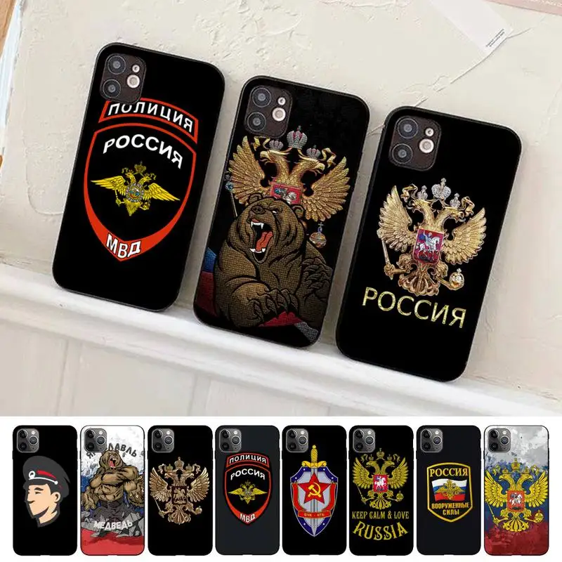 Russia Russian Flags Poccnr Emblem Phone Case for iphone 13 8 7 6S Plus X 5S SE 2020 XR 11 12 mini pro XS MAX