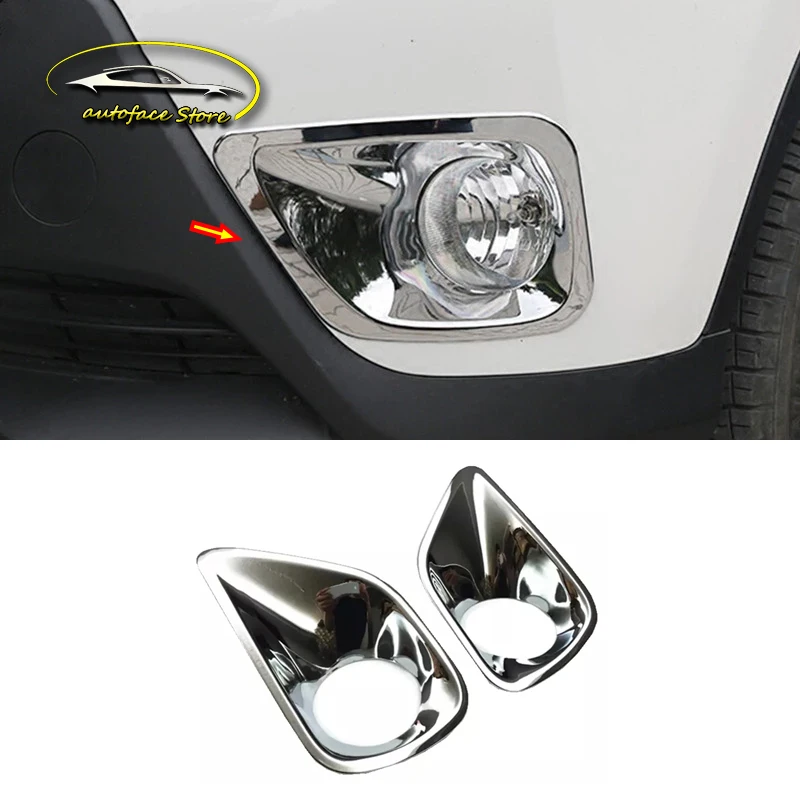 

ABS Chrome For Toyota RAV4 2014 2015 Car Accessories Head Fog Lamp Fog Light fram panal Cover Trim Car Sticker Styling 2Pcs