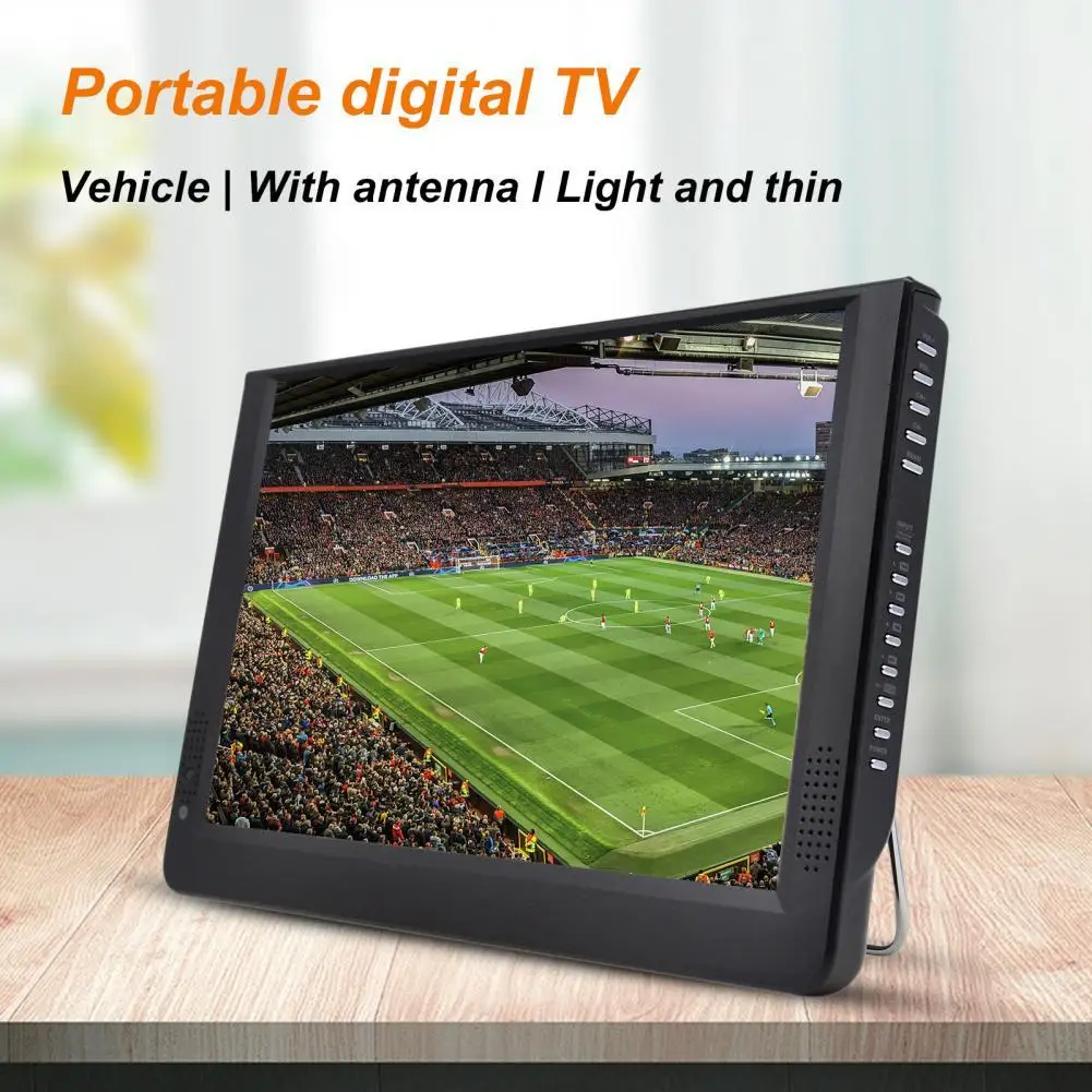 12 Inch D12 Car Analog Television TFT LED Screen High Resolution Quick Transmission DVB-T2 Mini Pocket Digital TV for Camping