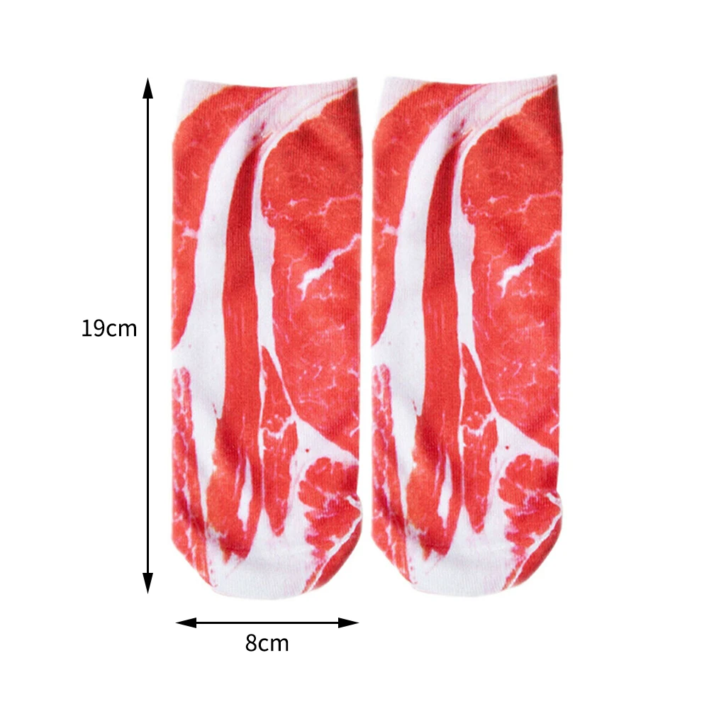 Soft Beef Meat Socks Silly Stretchable Breathable Vegan Bacon Socks Whimsical Novelty Socks For Chef Costumes New 2024