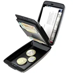 Portefeuille multifonctionnel unisexe en alliage métallique anti-RFID, porte-monnaie, porte-cartes de crédit, pince à billets, hommes, femmes, filles