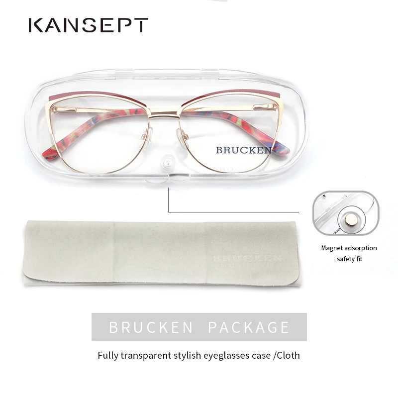 Metal Women Metal Glasses Frame Cat Eye Glasses Women Myopia Optical Clear Eyeglasses Frame Brand Designer Vintage