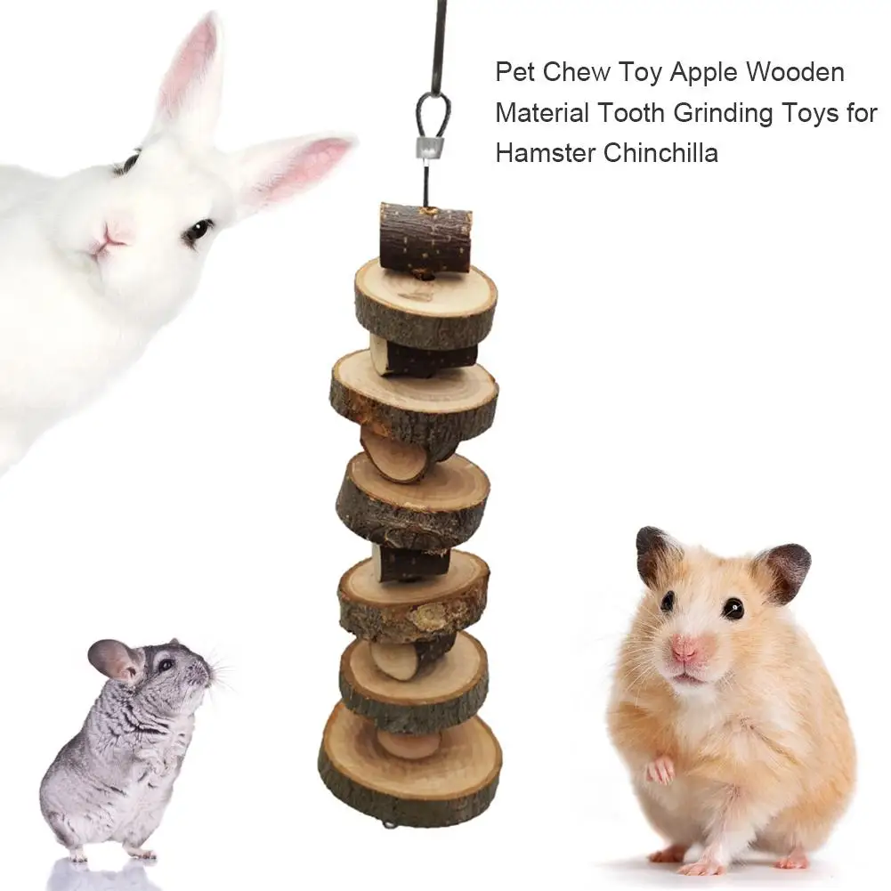 

Pet Wooden Tooth Grinding Toys For Hamster Chinchilla Small Animals Teeth Chewing Toys Cage Accessories Apple Wood Pet Chew Toy