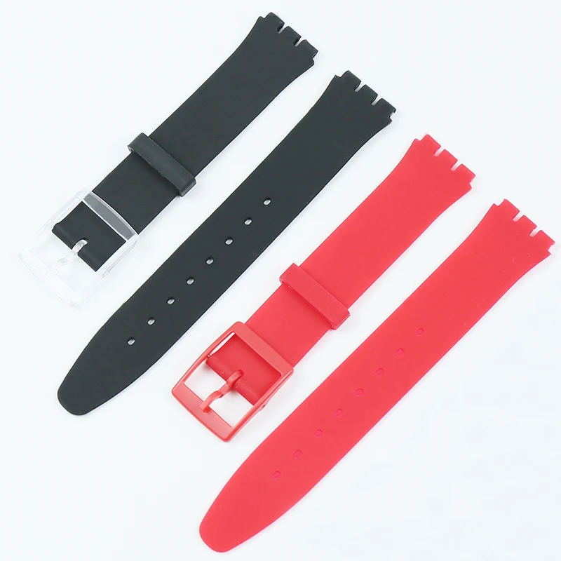 Ms silicone strap watch accessories 16mm For Swatch SFK360 SFK361 SFK397 children\'s rubber sports waterproof strap