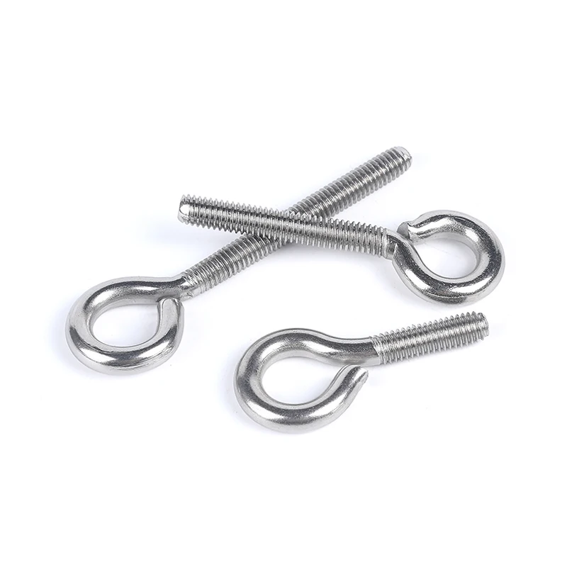 2pcs M4 M5 M6 M8 304 Stainless Steel Sheep Eye screw Bolt Ring Hook with 2pieces nut