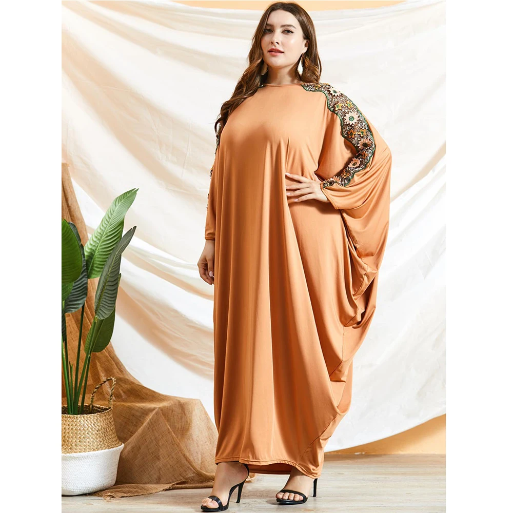 Ramadan Abaya Muslim Women Bat Sleeve Loose Maxi Dresses Turkey Dubai Kaftan Eid Party Islam Moroccan Femme Arab Caftan Clothing