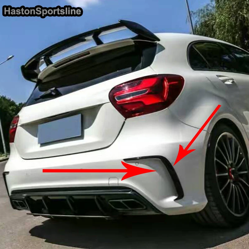 For Mercedes-Benz W176 A250 A260 A45 AMG ABS Rear Bumper Diffuser Air Intake Dam Trimming For Mercedes-Benz 2016UP