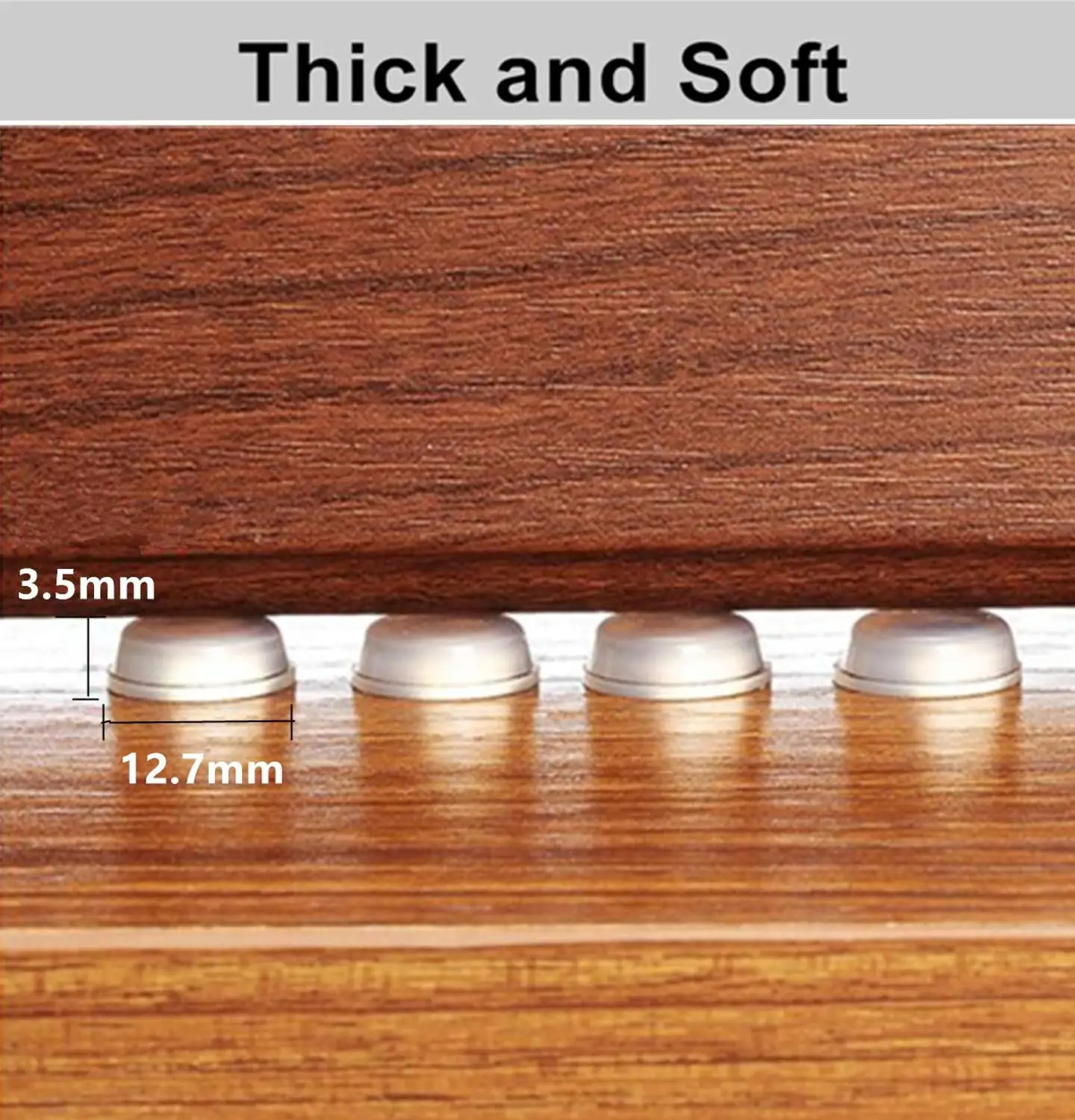 64pcs 12.7*3.5 Furniture Bumpers Adhesive Bumper Pads Noise Dampening for Cabinets Doors Drawers and Surface Protection for Wall