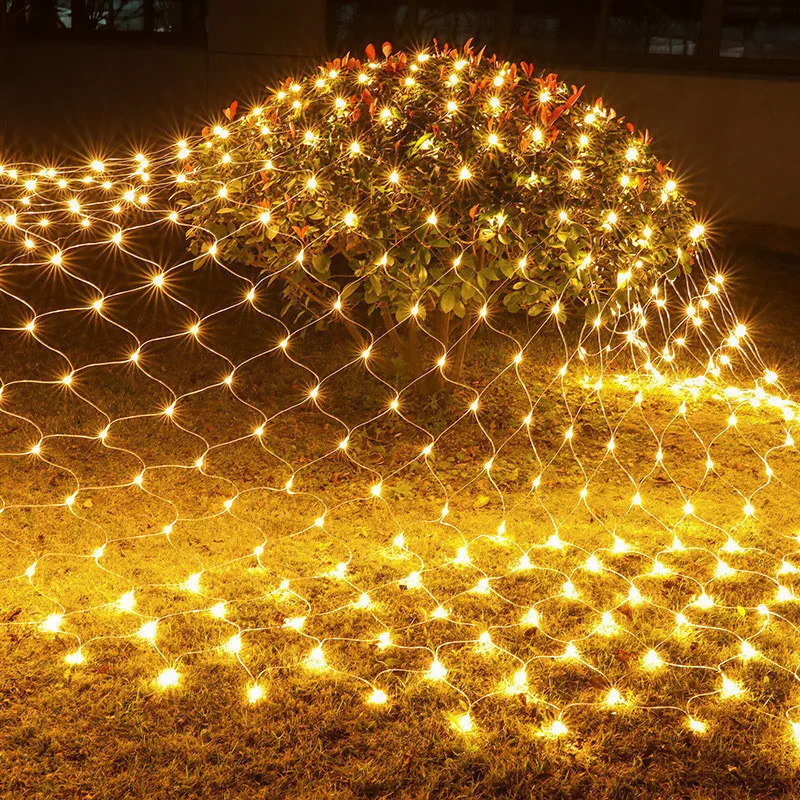 3x 2/6x4m led string natal luzes de rede guirlanda de natal malha fada paisagem luz jardim rua casamento decoração de natal lâmpada