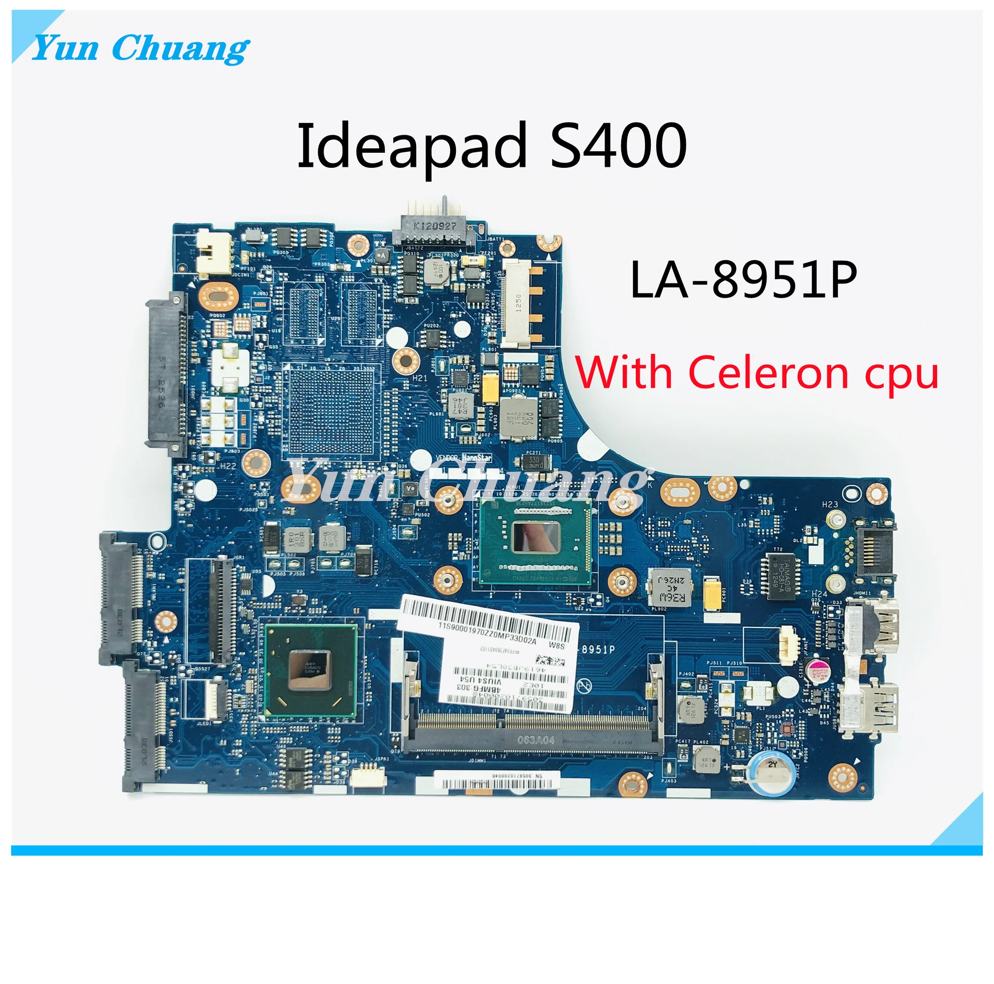 

VIUS3 VIUS4 LA-8951P For lenovo Ideapad S400 laptop motherboard SLJNV With Celeron CPU DDR3 Test 100% work