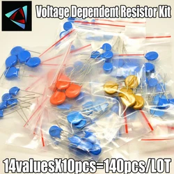 140pcs/lot 14values x10pcs Commonly resistors 5D471K~10D241K 10D set Varistor Resistor Pack assorted kit