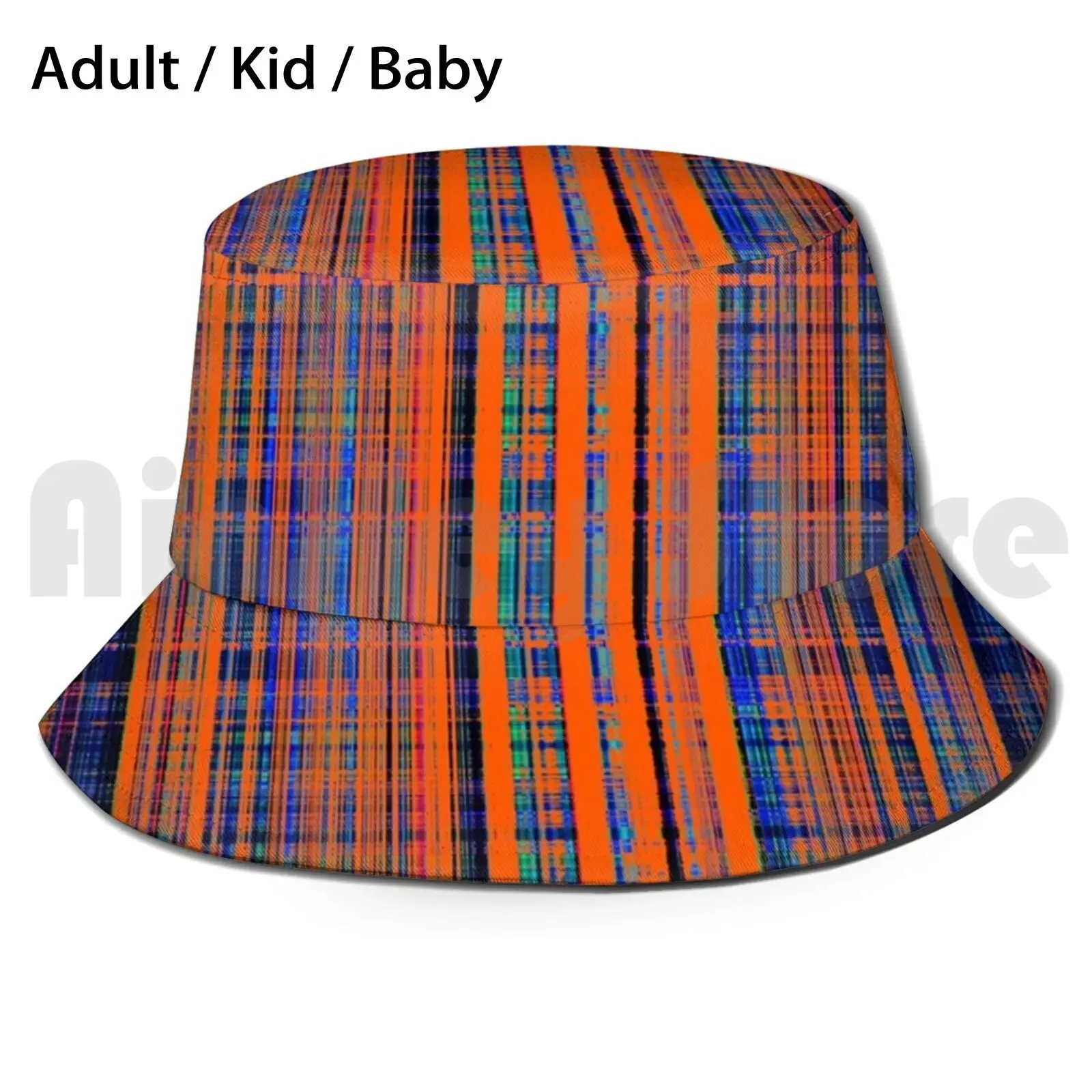 Orange Rough Stripes Pattern Sun Hat Foldable UV Protection Abstract Blur Light Blue Stripes Striped Parallel Lines