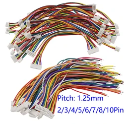 10Pcs JST 1.25mm Single/Double Head Wire Cable Connector Micro JST Pitch 1.25mm 2/3/4/5/6/7/8/10 Pin Female Plug Electronic Wire