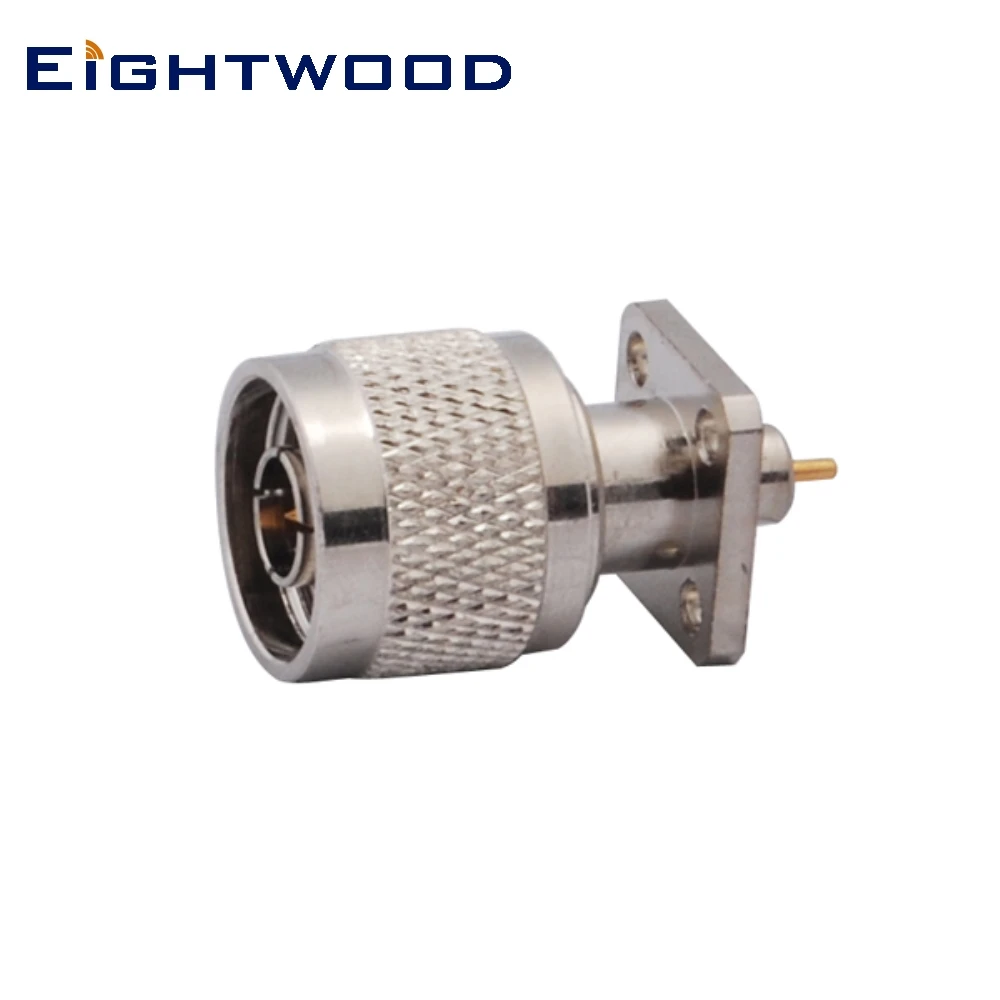 

Eightwood N Plug Male RF Coaxial Connector Adapter Straight 4 Hole Flange Solder for Antenna Satellite System WLAN Base Station