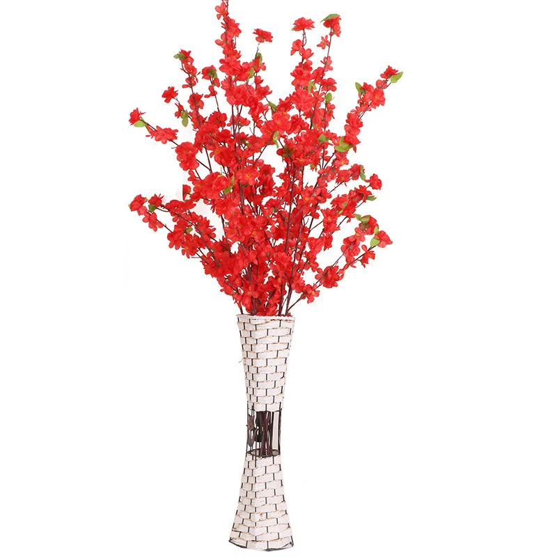 65CM / 125CM Silk Flower Artificial Cherry Spring Plum Peach Blossom Branch Home Dining Room DIY Wedding Decoration Flower