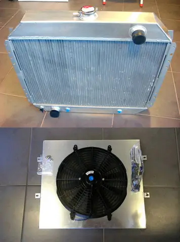 Aluminum Radiator + Shroud + Fan For FORD 1967-1981 F100 F150 F250 F350 V8 Bronco F-250 68 69 1970 71 72 73 74 75 76 77 78 79 80