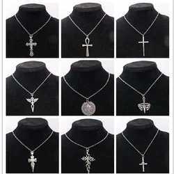 New Fashion Fashion Alloy Geometric Crosses Pendant DIY Handmade Simple Necklace Clavicle Chain For Handicraft Gift