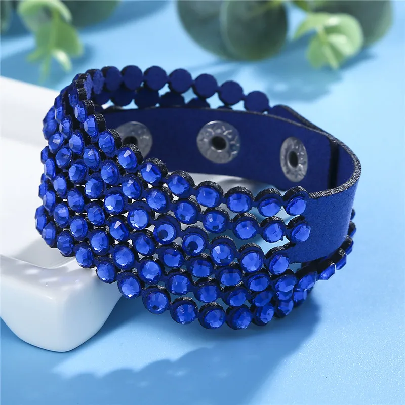 HOCOLE Charm Leather Bracelet Rhinestone Crystal Bracelet Wrap Multilayer Bracelets for Women Pulseras Mujer Moda 2019 Jewelry