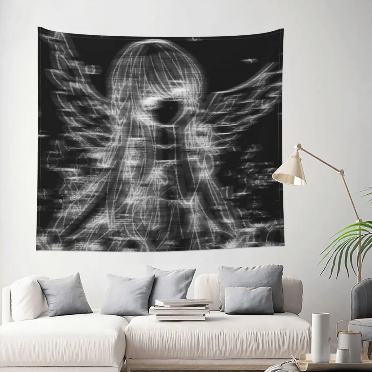 Goth Anime Aesthetic Tapestry Hippie Fabric Wall Hanging Wall Decor Curtain Witchcraft Blanket