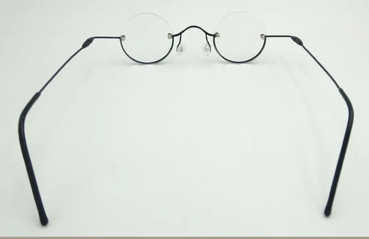 Vintage Kleine Runde Halbrand-Lesebrille mit Blaulichtfilter, Retro Runde Rahmenlose Presbyopie Korrektionsbrille – Detail 6