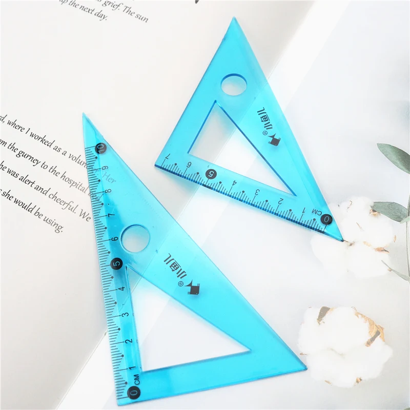 Student children soft ruler Geometric triangle ruler 15cm ruler protractor drawing line set Safe and durable