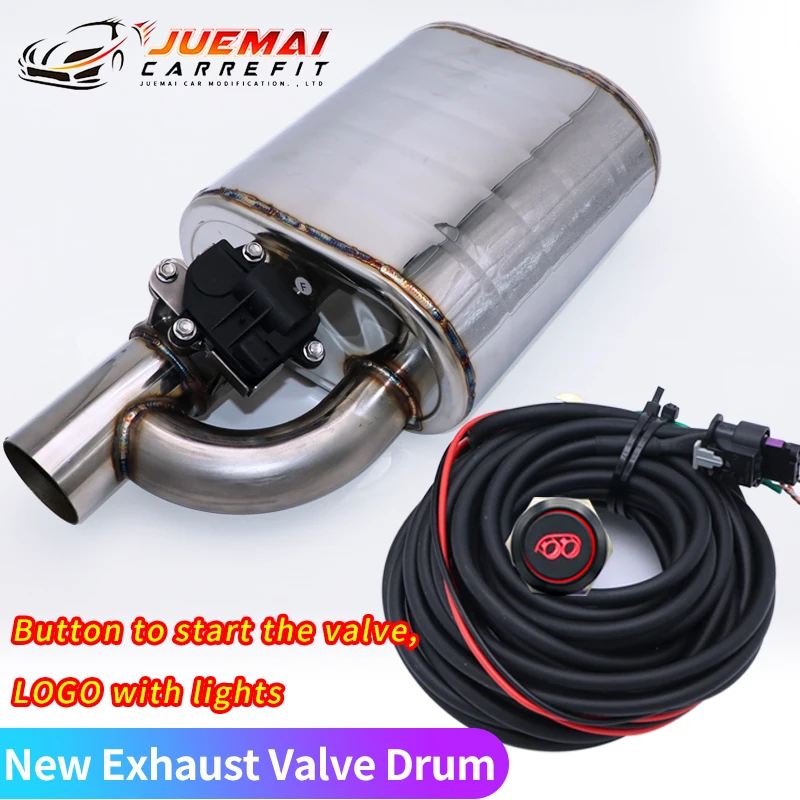 JUEMAI Electronic Exhaust Valve Muffler System Remote Control with Bypass Silencer Stainless Steel Universal 51 60 63 MM