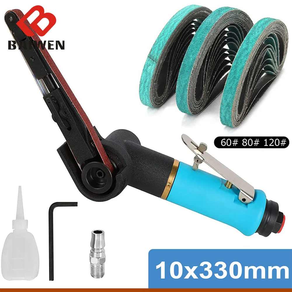 10x330mm 3/8inch Air Belt Sander Pneumatic Angle Grinding Machine Air Compressor Sanding Belt Pneumatic Welding Tool Accessories