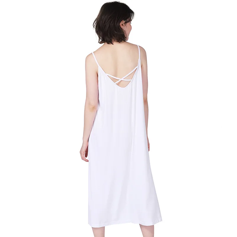 SEXY Women Spaghetti Strap Nightdress Sleepshirt Casual Elastic Cotton Nightgown Sleepwear PLUS SIZE Nightwear Homewear 6XL 7XL