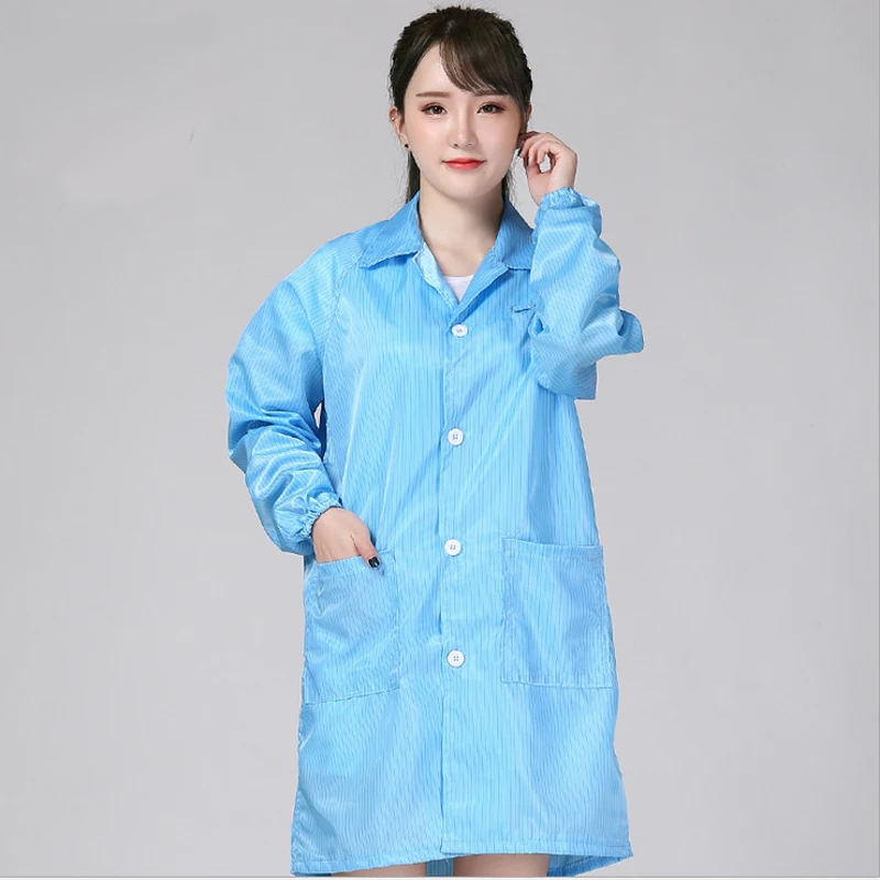 Anti static clothes and Cleanroom Clothes working clothes ESD Coat Clothes Color Blue&White