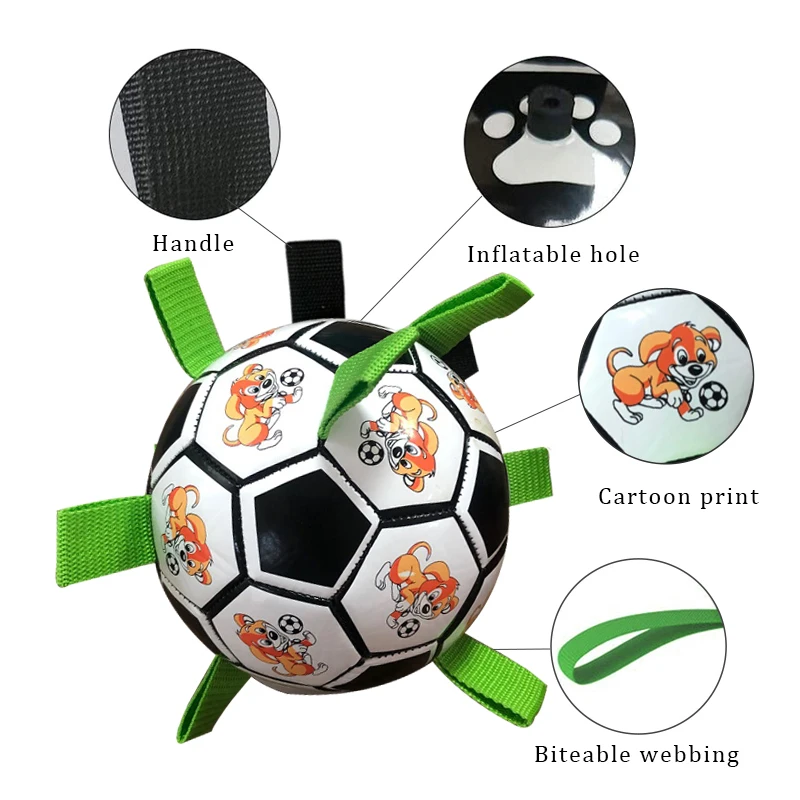 Puppy Dog Soccer Ball Toys Interactive Football Toys For Dogs Outdoor Dog Training Toys Pet Bite Chew Toy for Small Medium Dogs