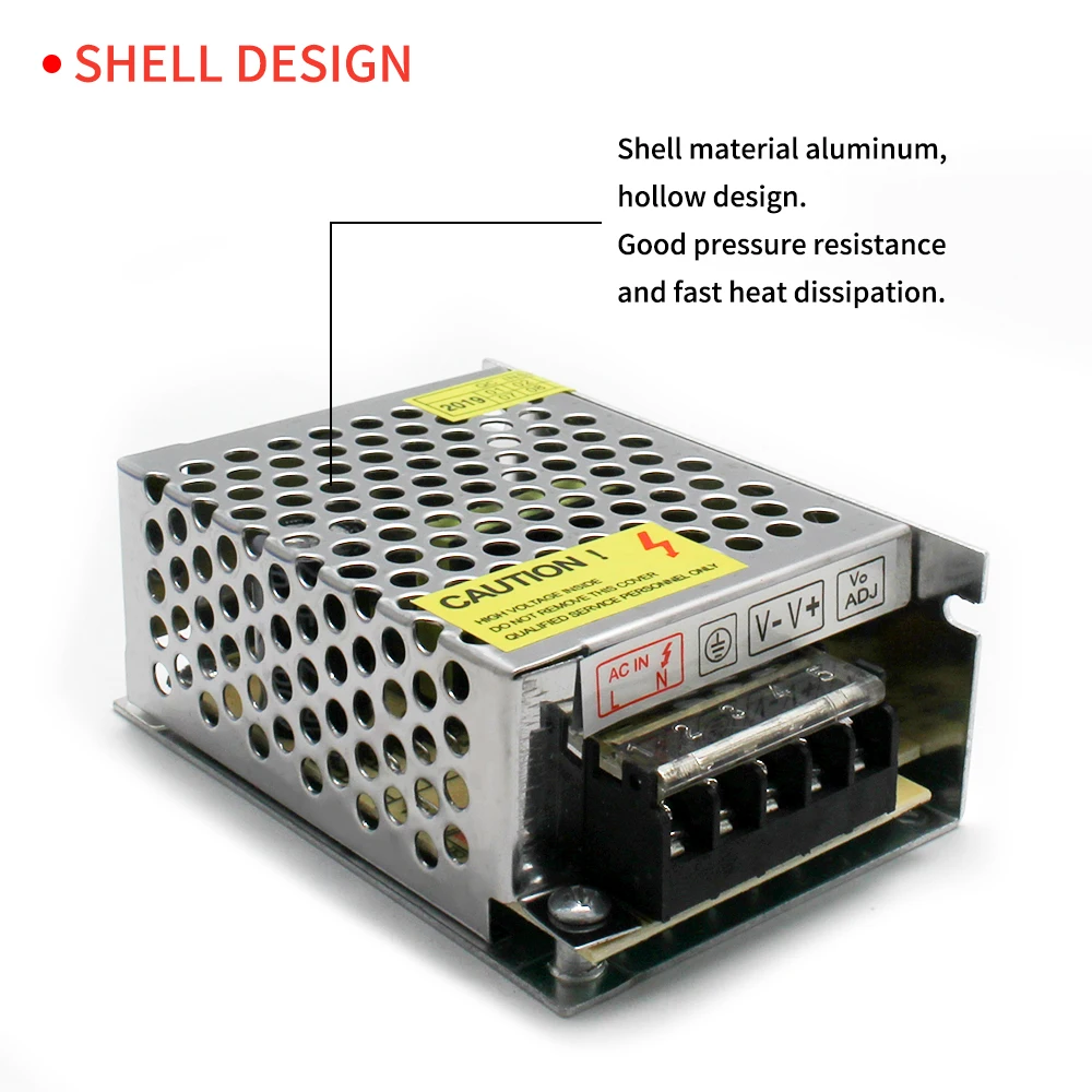 Zasilanie prądem zmiennym AC 220V do 24V 12V 5V 36V DC źródło zasilania 12V Volt LED transformator oświetleniowy do taśmy LED