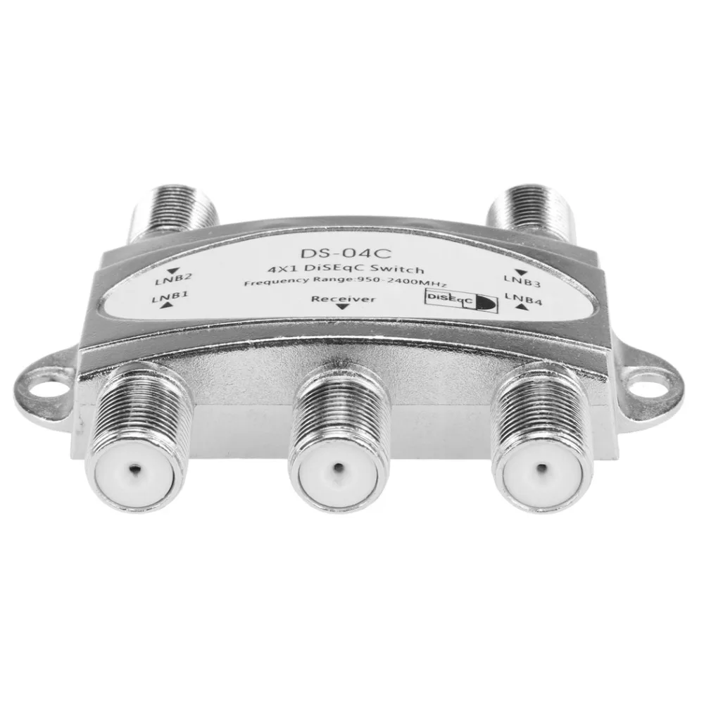 4 in 1 4 x 1 DiSEqc 4-way Wideband Switch DS-04C High Isolation Connect 4 Satellite Dishes 4 LNB For Satellite Receiver