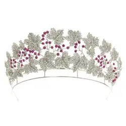 Classic Rhinestone Leaf Hair Accessories Crown Bride Wedding Headdress Princess Birthday Tiara HG129