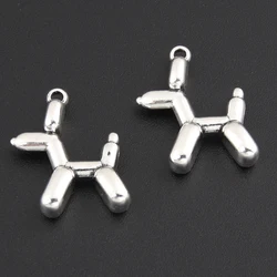 30pcs Silver Color 19x14.5mm Poodle Dog Charms Balloon Dogs Pendant Animal Gift Fit DIY Handmade Jewelry Making Finding Supplies