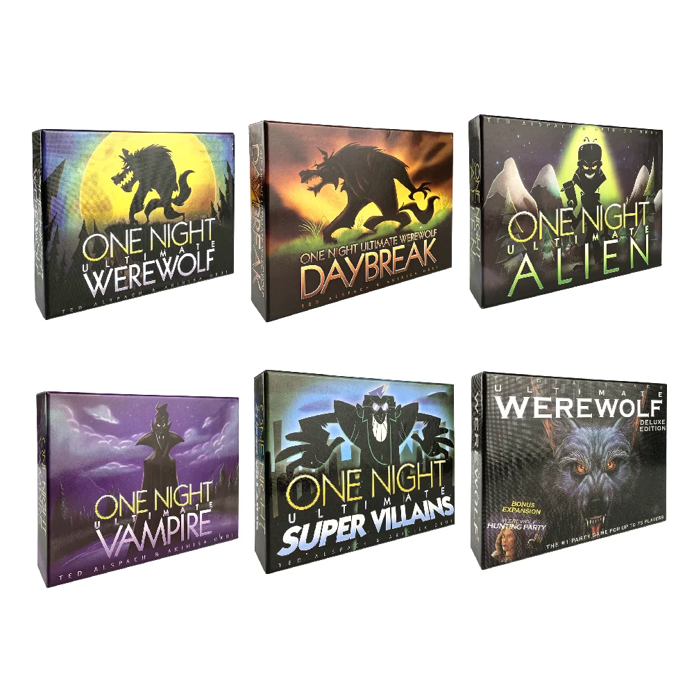 One Night Ultimate Werewolf Cards Collection Board Game Alien Super Villains Edition Deck For Party Playing