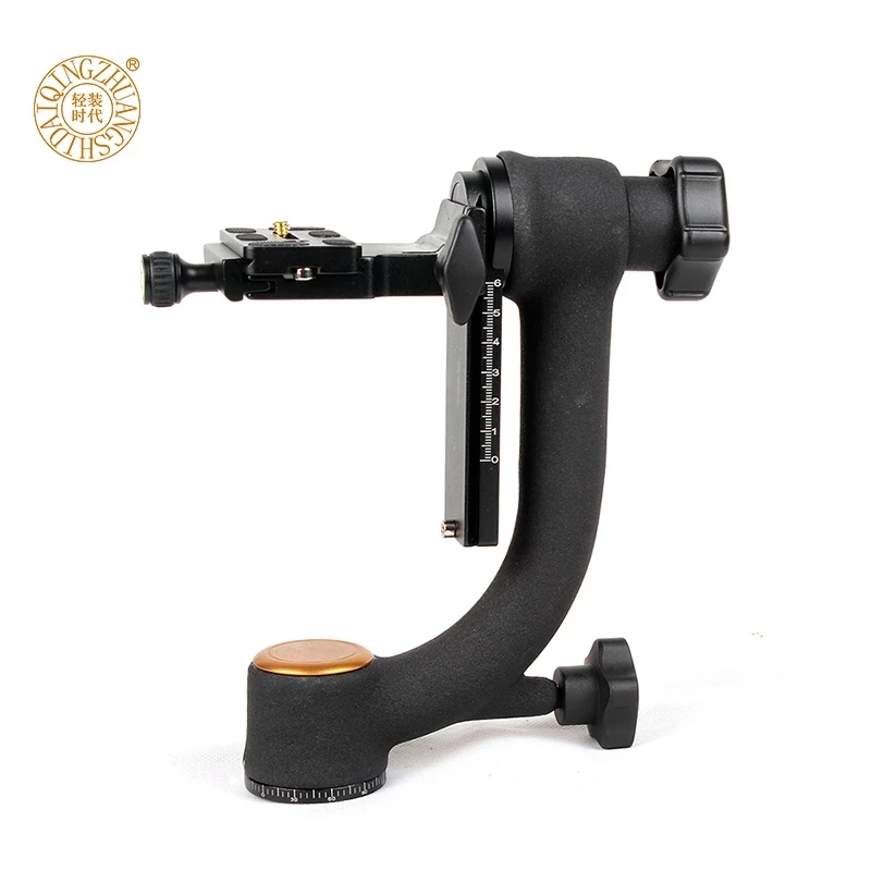 QZSD Q45 Professional 360-degree Panorama Gimbal Tripod Head Bird-Swing Quick Release Plate For DSLR Video Camera Telephoto Lens