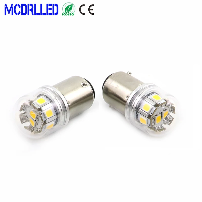 Mcdrlled 48V G18 R10 R5W LED 1156 BA15S Car Bulbs Auto Turn Signal Light Boat Semaphore SMD2835 1.6W White