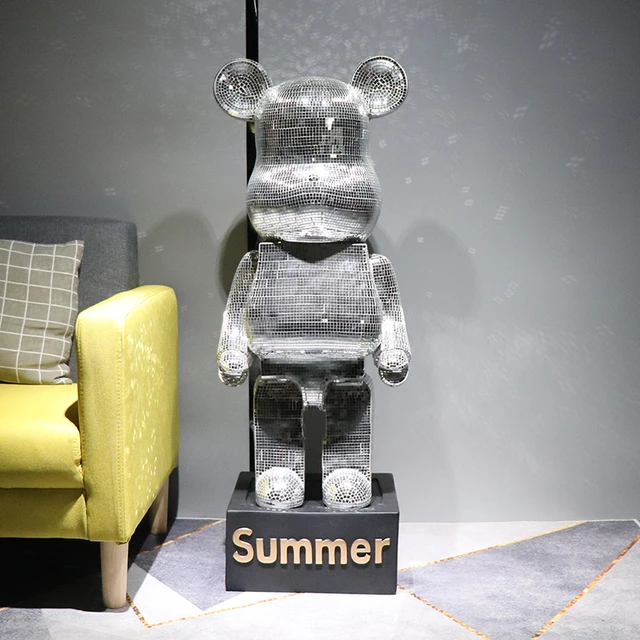 Home Decoration 80cm Bearbrick Plating Resin Electronic Bear Dolls Figures  - AliExpress