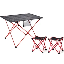 Desert&Fox Camping Table Aluminum Foldable Tables Portable Backpacking Outdoor Desk for Hiking Picnic BBQ Fishing