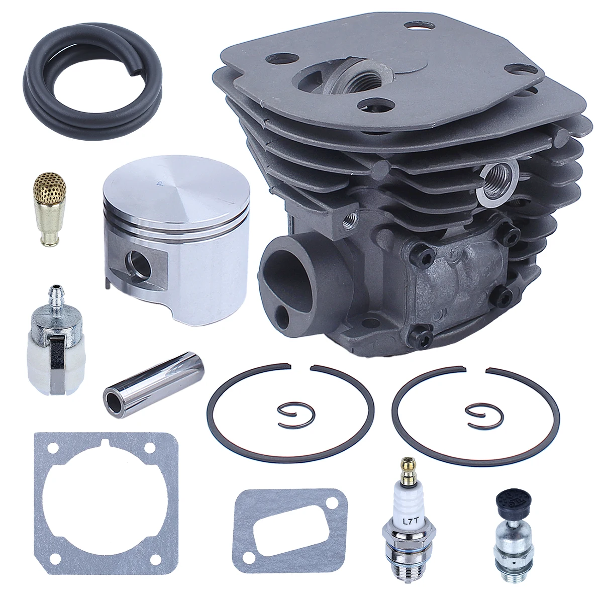 Kit pistone cilindro 45mm per Husqvarna 346xp 350 351 353 motosega grande foro 537 25 30 02 valvola di decompressione filtro olio linea carburante