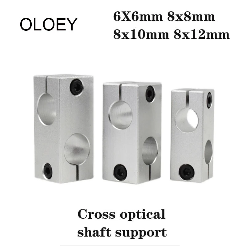 1pcs Optical Axis Cross Bracket Fixed Seat Double Hole Fixed Clip Cross Connector Bearing Aluminum Support Seat Fastener Square