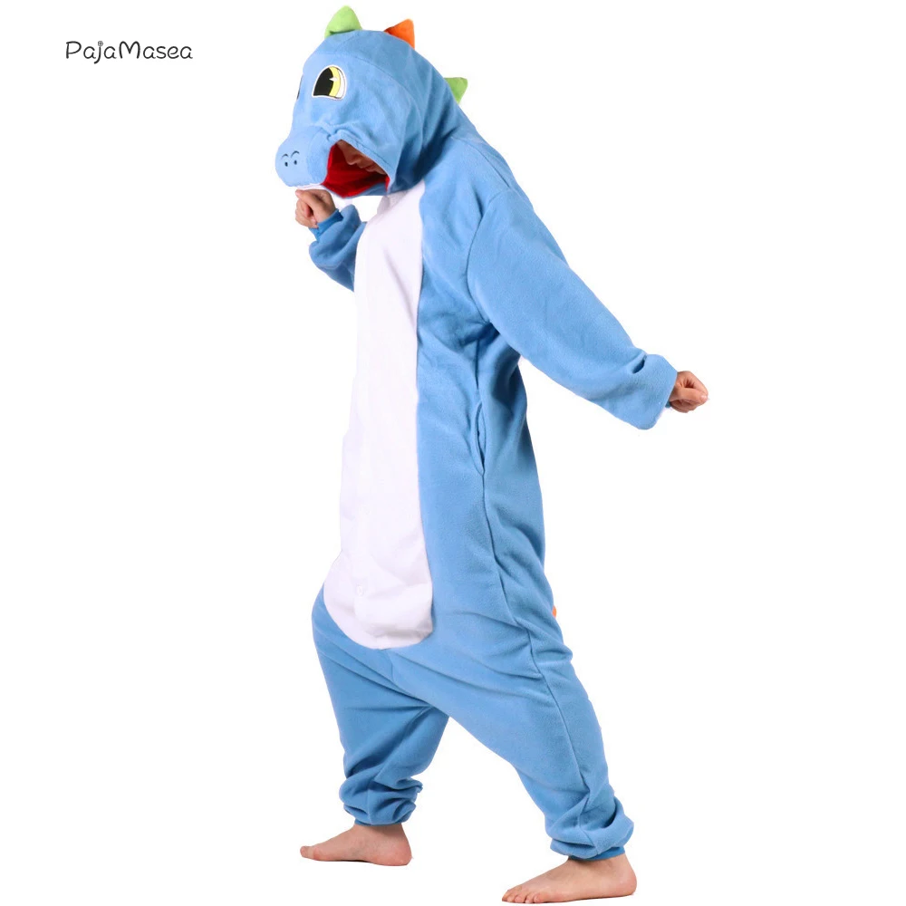 

PAJAMASEA Blue Dragon Men Onesie For Adults Women Girl Sleepwear Cartoon Anime Pajama One-Piece Cosplay Outfit Raccoon Kigurumi