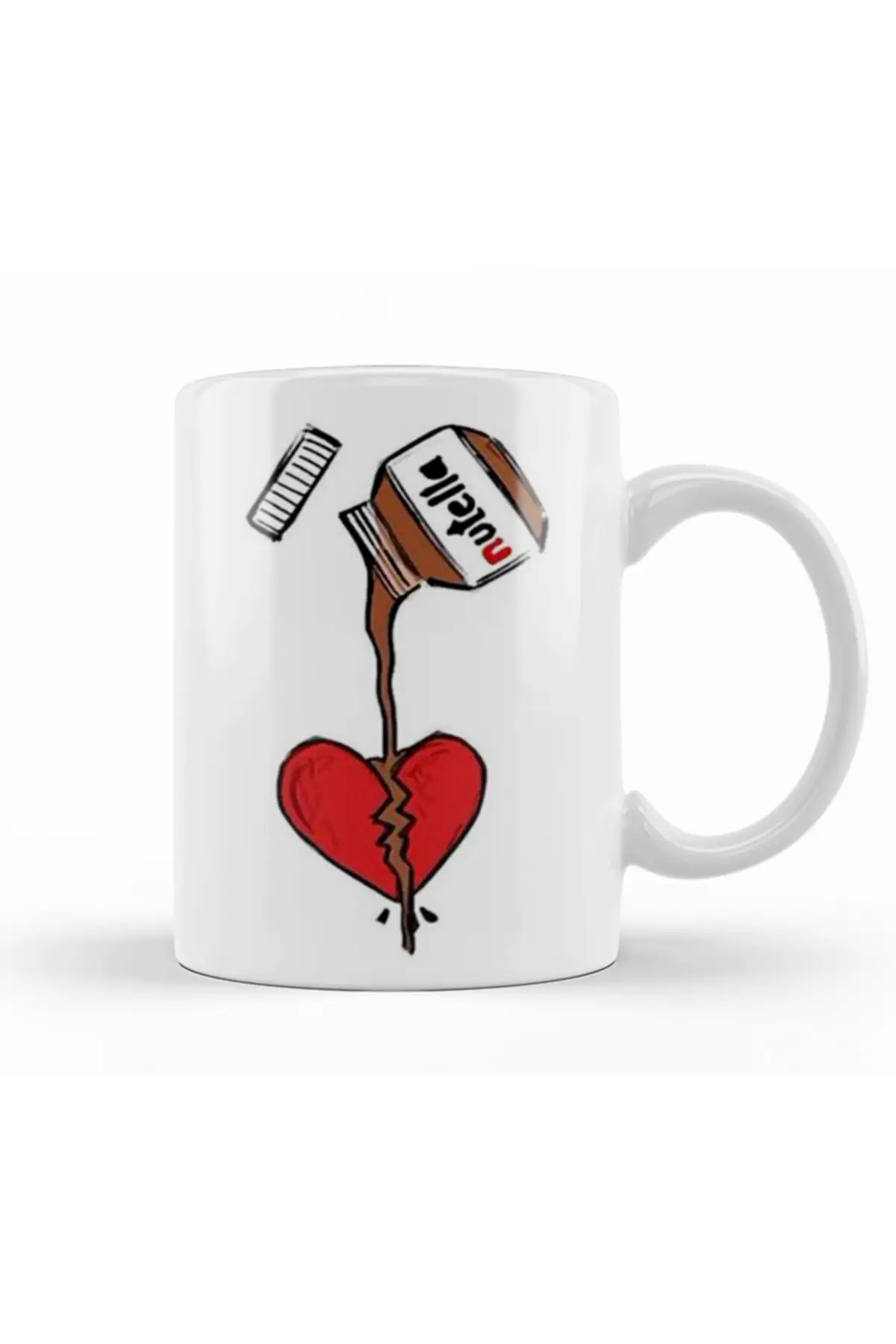 Nutella Heart Design Cups Porcelain Mugs Products For Tea And Coffee Office And Home Decoration Warm Keeping Thermos