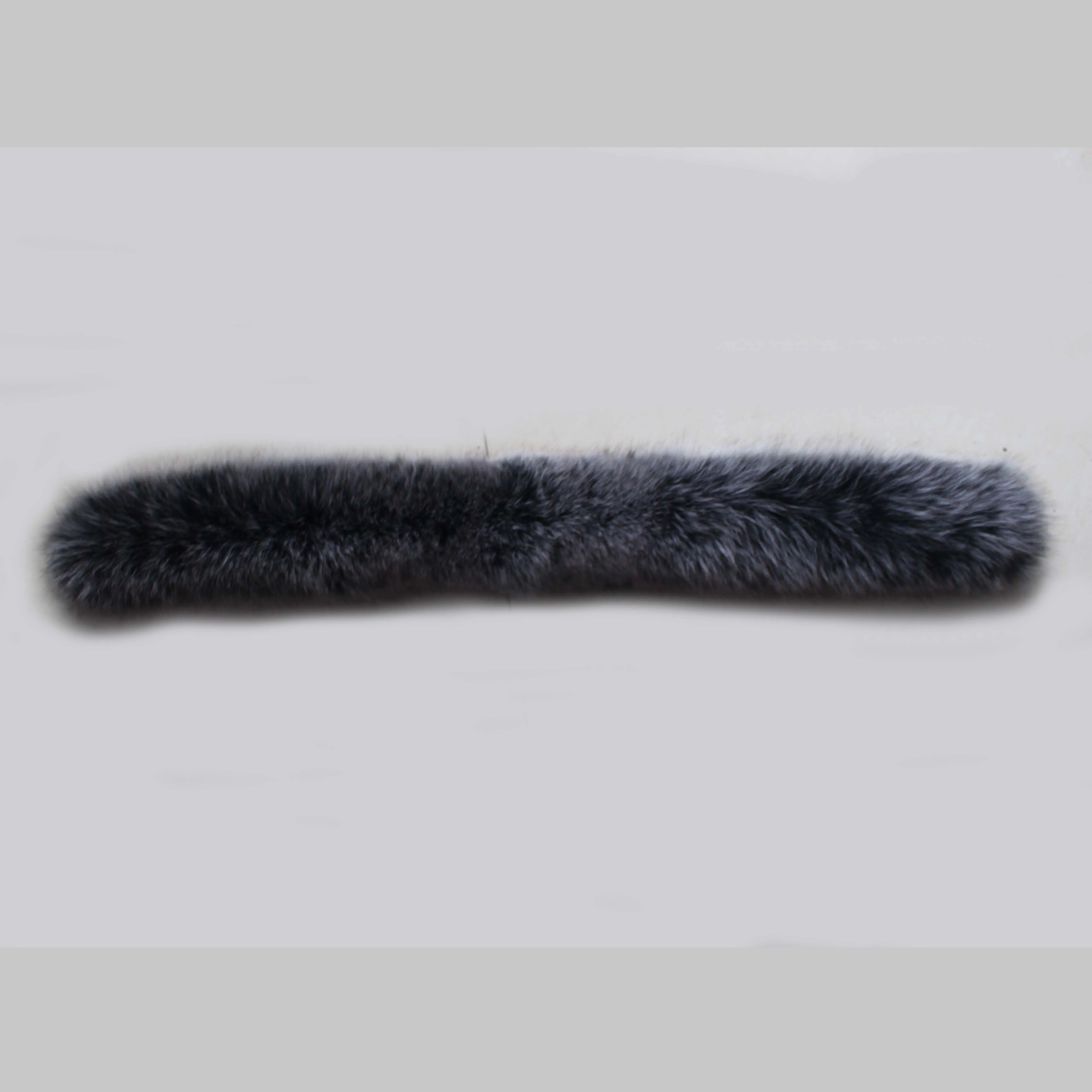 Linhaoshengyue-Real Fox Fur Collar, Gray, Red, White, Black Wool Hats, 70cm Lenght