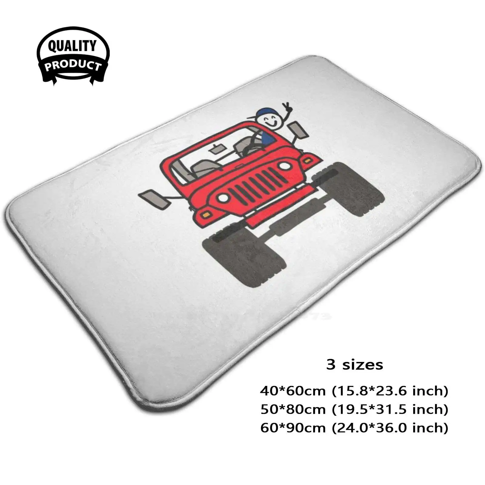 Wave Red - Boy Soft Cushion Home Carpet Door Mat Car Rug Sahara Rubicon Summer Off Road 4X4 Lift Mod Humor Gag Road Trip