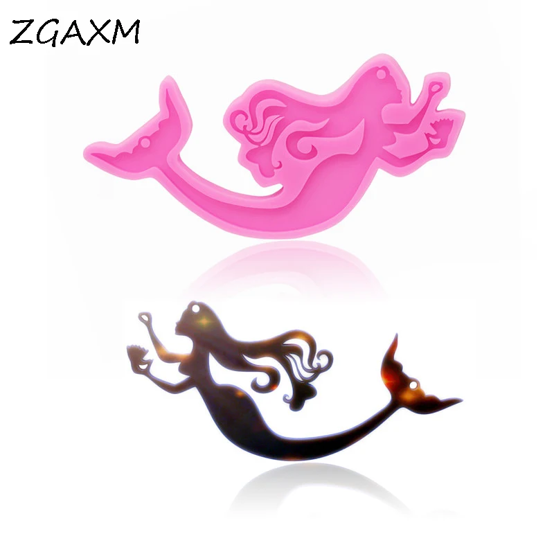 

LM 999 Shiny Mermaid Necklace Pendant Silicone Mould DIY Jewelry Making Tools Chocolate Molds Cake Baking Decoration Mold