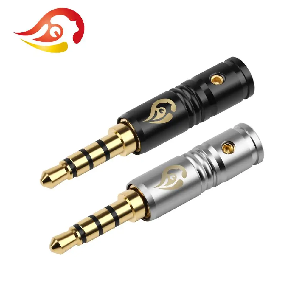 QYFANG 3.5mm Gold Plated Copper Earphone Plug Audio Jack 4 Poles Stereo Metal Adapter Line Wire Connector For DIY HiFi Headphone