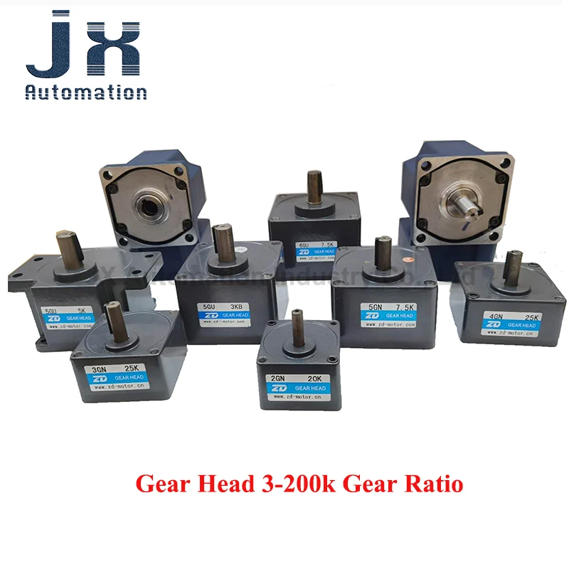 ZD Gear Reducer 5GU30K 5GU50K 5GU150K 5GU200K 90x90mm Flange Size AC Speed Control Motor Gearbox Speed Ratio 3-200K Optional