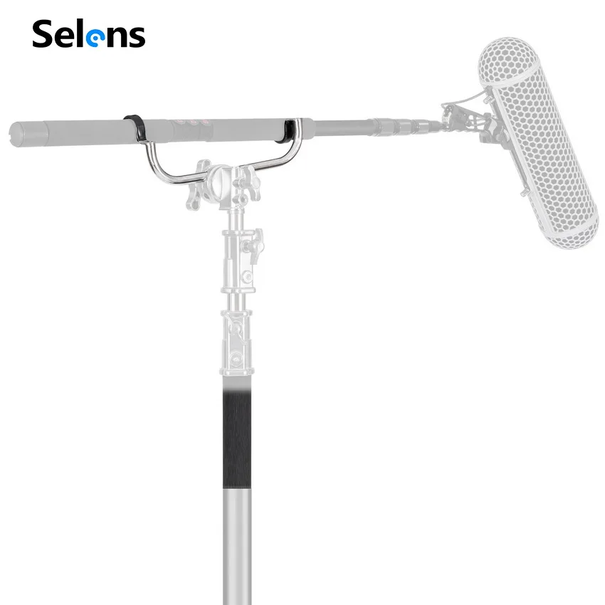 Selens Easy Hood Metal Audio Boom Pole Support Holder Stand For Microphone C-Stands