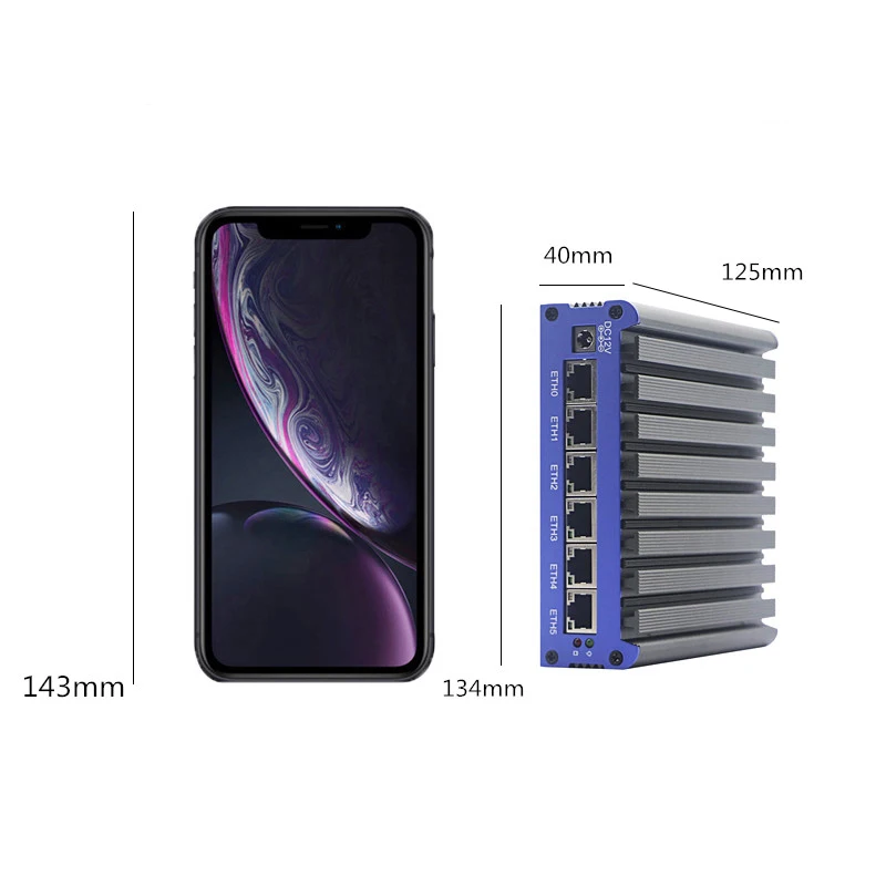 Máy Tính Mini Pc Tường Lửa Router 7th-core I7-7500U 4405U 3965U/3865U 6 Gigabit Nic Quạt Không Cánh Dụng VPN ASE-NI